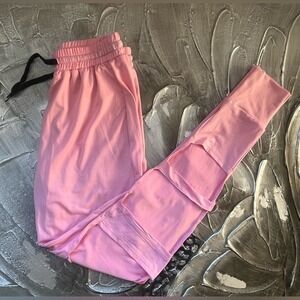 Light Pink Jogger Pants w/ Fun Cut Out Leg Details Drawstring Pants Size XL NWT